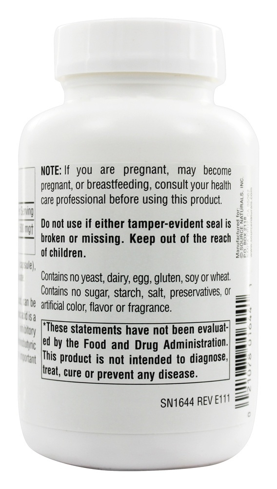 L-Glutamina Livre de Aminoácidos 500 mg. - Cápsulas 100 Source Naturals - Imagem 3