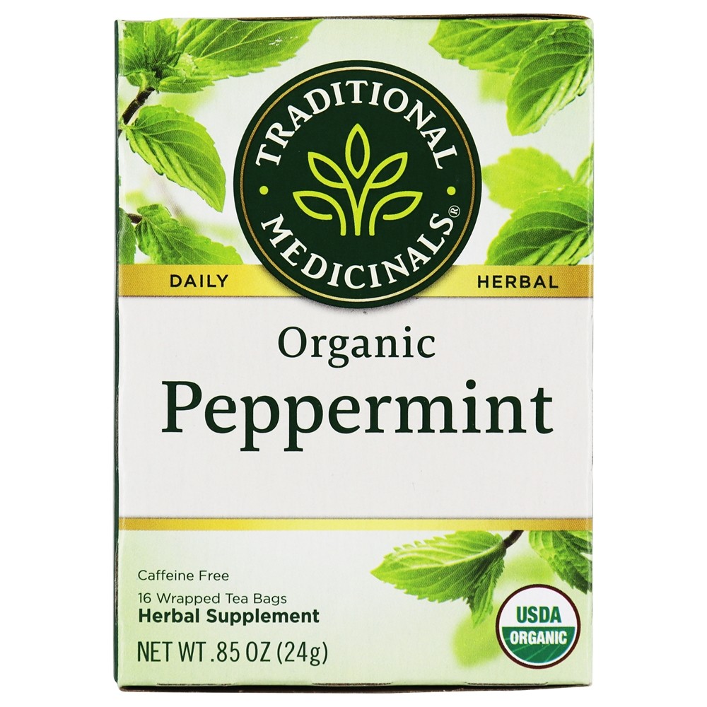 Chá de ervas orgânico de hortelã-pimenta - 16 Saquinhos de Chá Traditional Medicinals