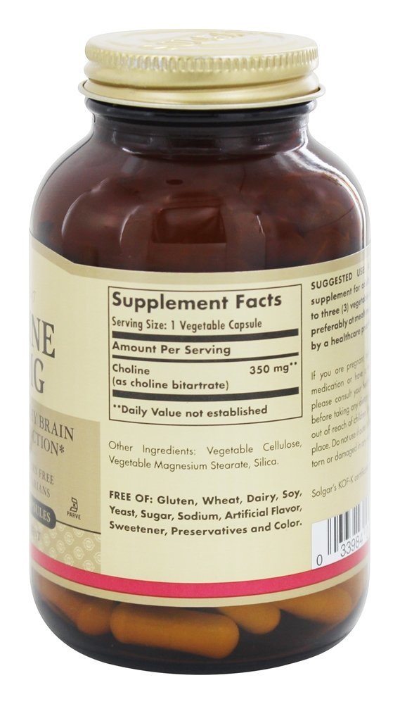 Colina 350 mg. - Cápsulas vegetarianas 100 Solgar - Imagem 2