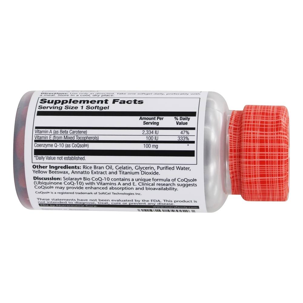 Bio CoQ-10 100 mg. - 60 Softgels Solaray - Imagem 3
