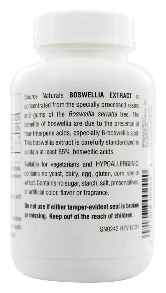 Extrato de Boswellia - 100 Tablets Source Naturals - Imagem 3