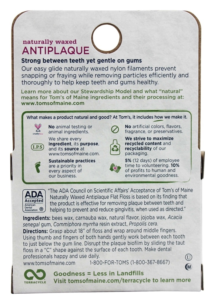Spearmint Floss Flat Antiplaca - 32 Quintal (s) Tom's of Maine - Imagem 2