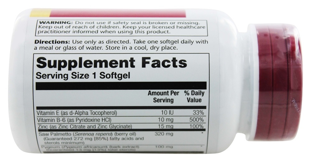 Garantido Potência Serra Palmito & Pygeum Um Diário - 30 Softgels Solaray - Imagem 2