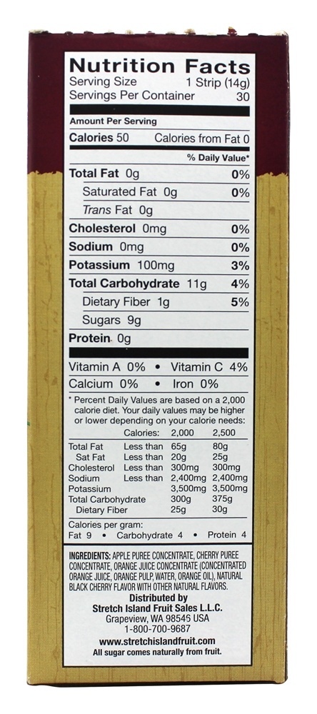Cereja de pomar de frutas naturais - 0.5 oz. Stretch Island Fruit - Imagem 2
