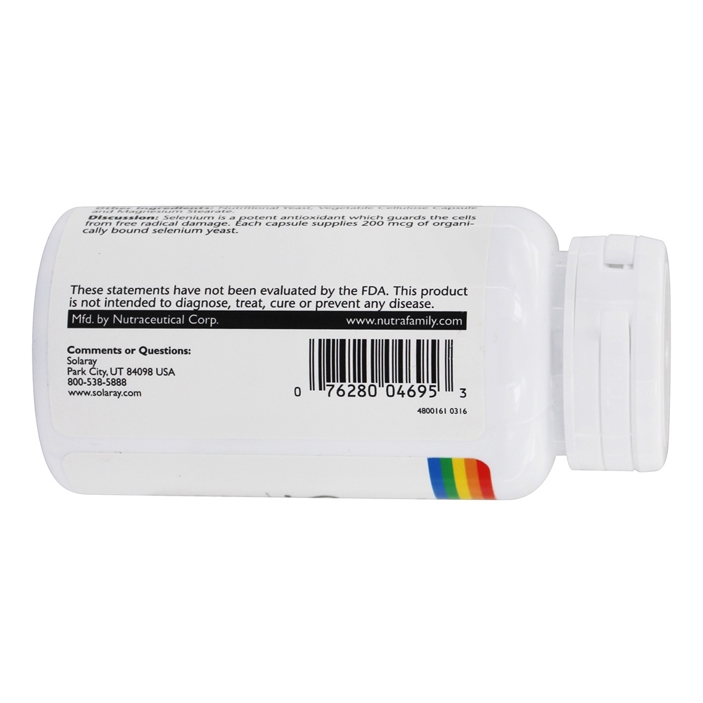 Selênio de Alta Potência 200 mcg. - Cápsulas 100 Solaray - Imagem 4