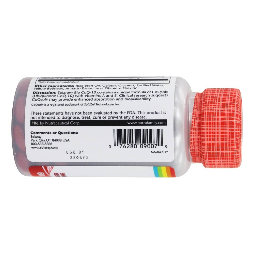 Bio CoQ-10 60 mg. - 60 Softgels Solaray - Imagem 4