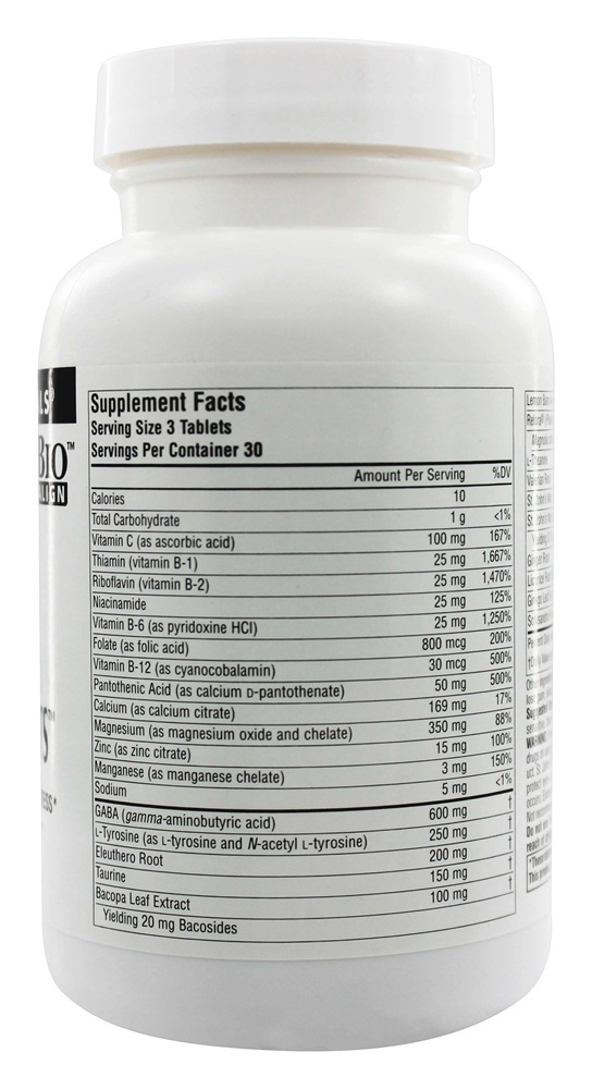 Calm Thoughts Contra Ansiedade & Estresse - 90 Tablets Source Naturals - Imagem 2