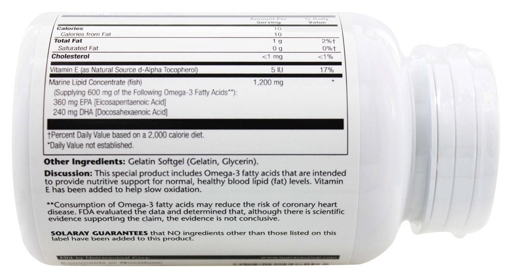 Super purEPA 1200 mg. - 90 Softgels Solaray - Imagem 3