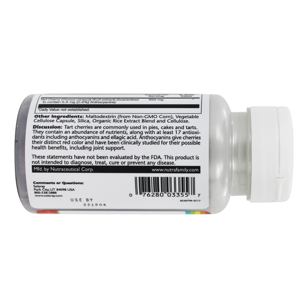 Extrato Tart Cherry Fruit 425 mg. - Cápsulas vegetarianas 90 Solaray - Imagem 3
