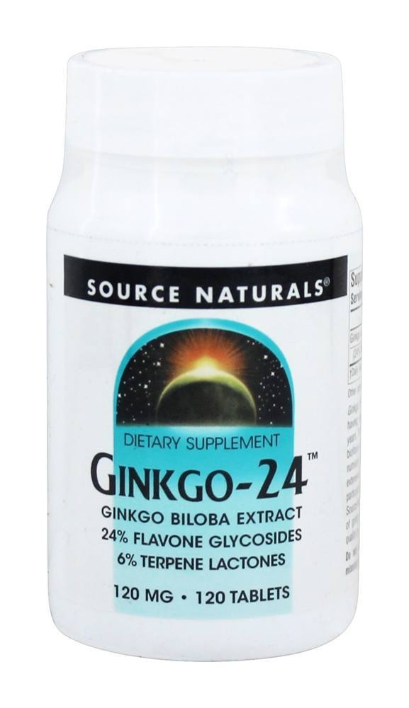 Ginkgo-24 Ginkgo Biloba Extrair 120 mg. - 120 Tablets Source Naturals