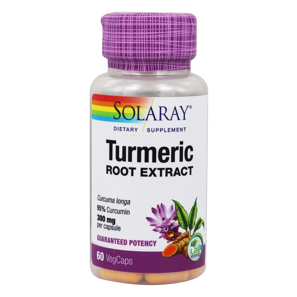 Potência Garantida Extrato de Raiz de Cúrcuma 300 mg. - Cápsulas 60 Solaray