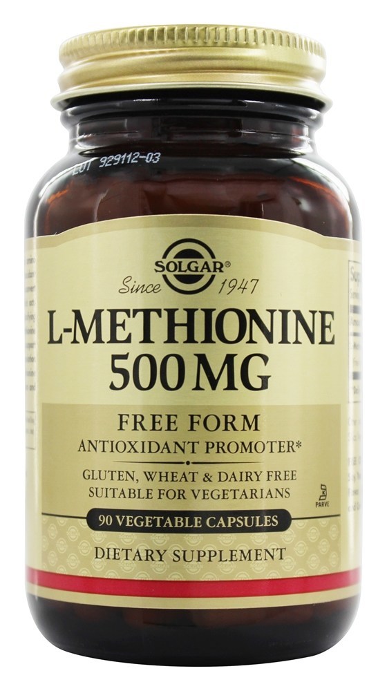 Formulário Livre de L-Metionina 500 mg. - Cápsulas vegetarianas 90 Solgar