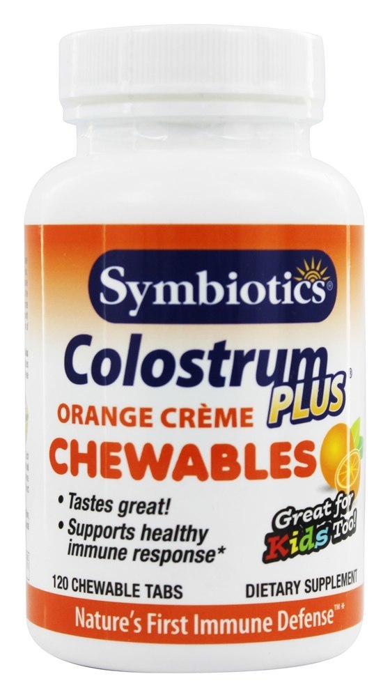 Colostro Plus Mastigável Laranja Creme - 120 comprimidos mastigáveis Symbiotics