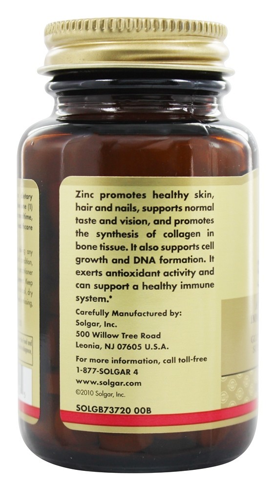 Zinco 50 mg. - 100 Tablets Solgar - Imagem 4
