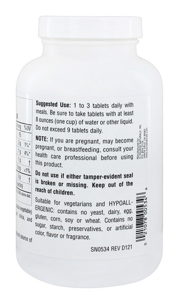 Pectina de Toranja 1000 mg. - 240 Tablets Source Naturals - Imagem 3