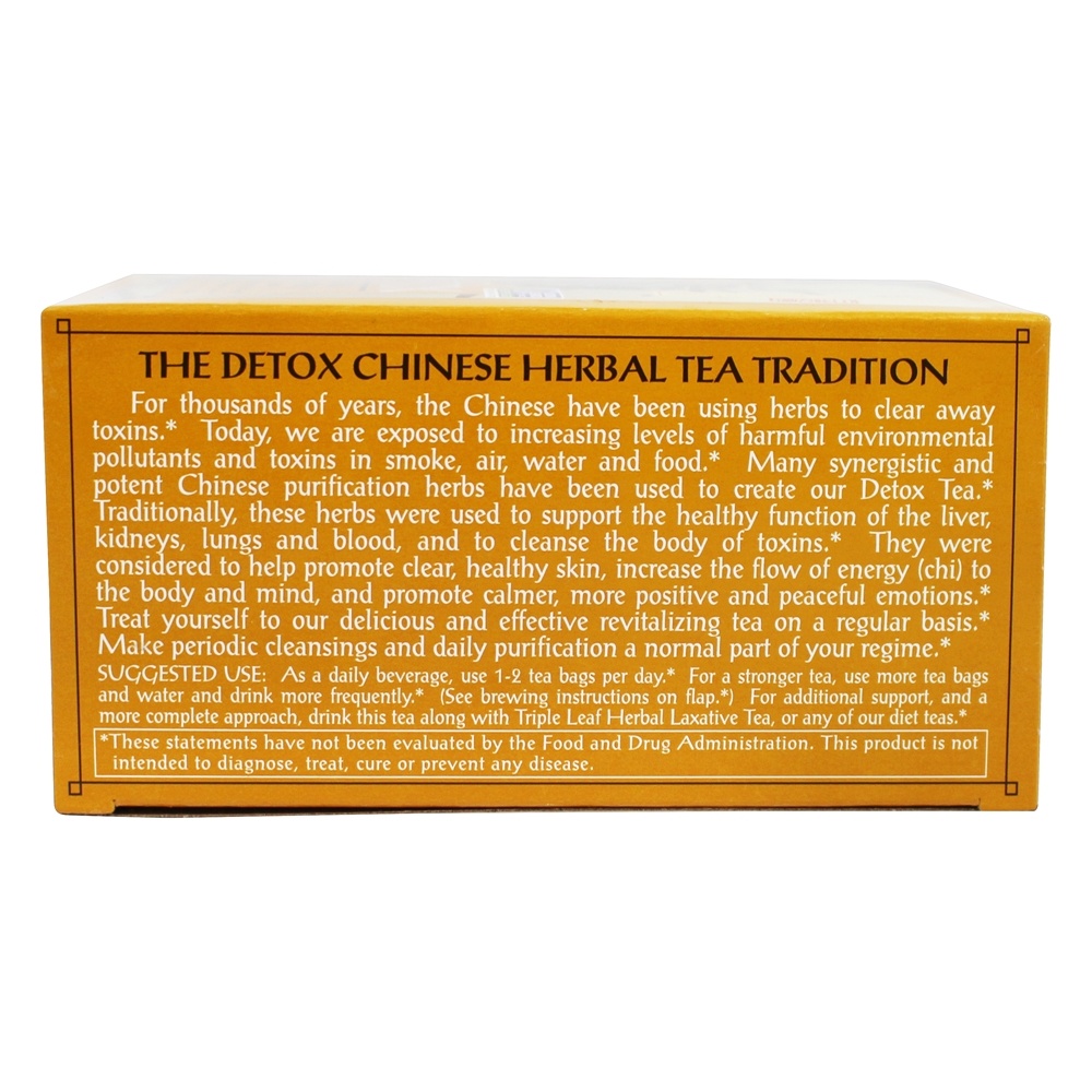 Limpeza e Revitalização do Chá Detox - 20 Saquinhos de Chá Triple Leaf Tea - Imagem 4