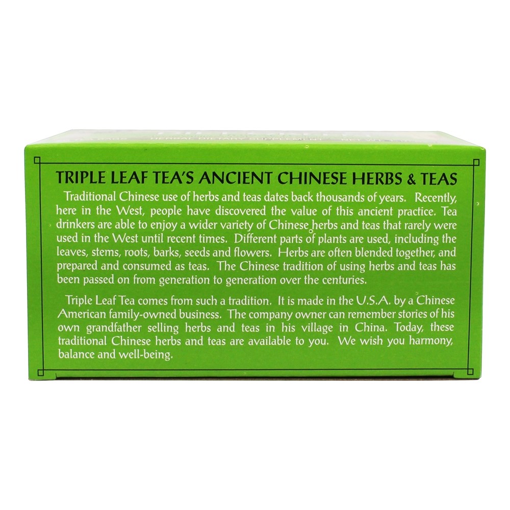 Chá verde de dieta - 20 Saquinhos de Chá Triple Leaf Tea - Imagem 3