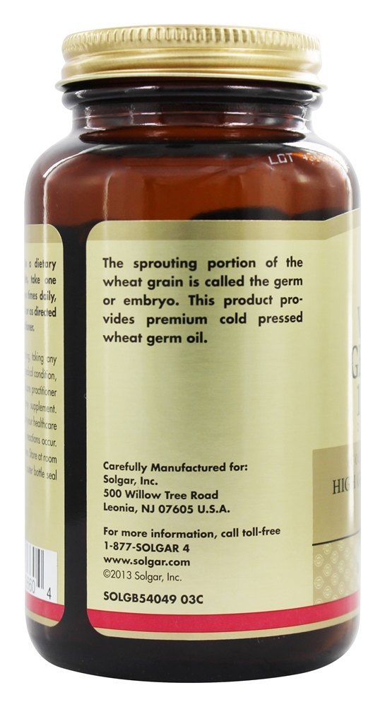 Óleo de Germe de Trigo Prensado a Frio 1130 mg. - 100 Softgels Solgar - Imagem 4