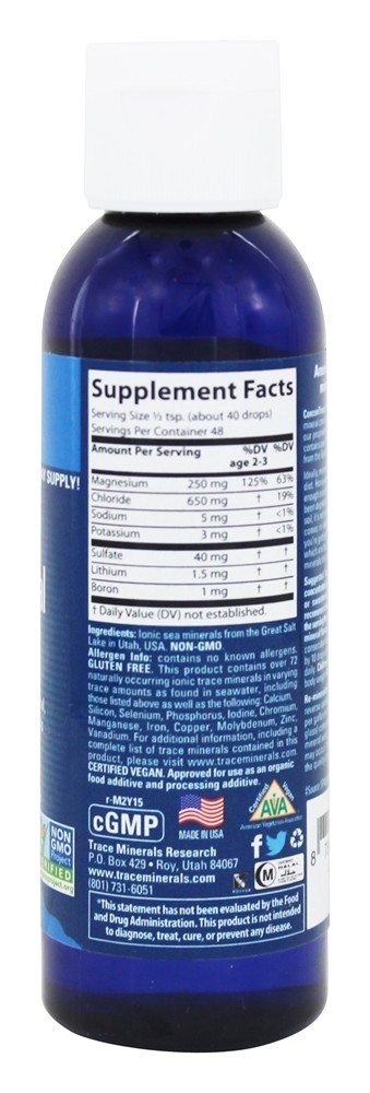 Concentrace Traçar Mineral Gotas - 4 fl. oz. Trace Minerals Research - Imagem 2