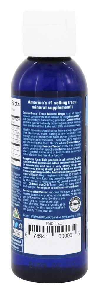 Concentrace Traçar Mineral Gotas - 4 fl. oz. Trace Minerals Research - Imagem 3