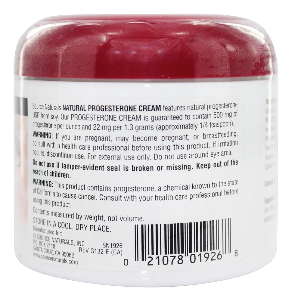 Creme Natural De Progesterona - 4 oz. Source Naturals - Imagem 3