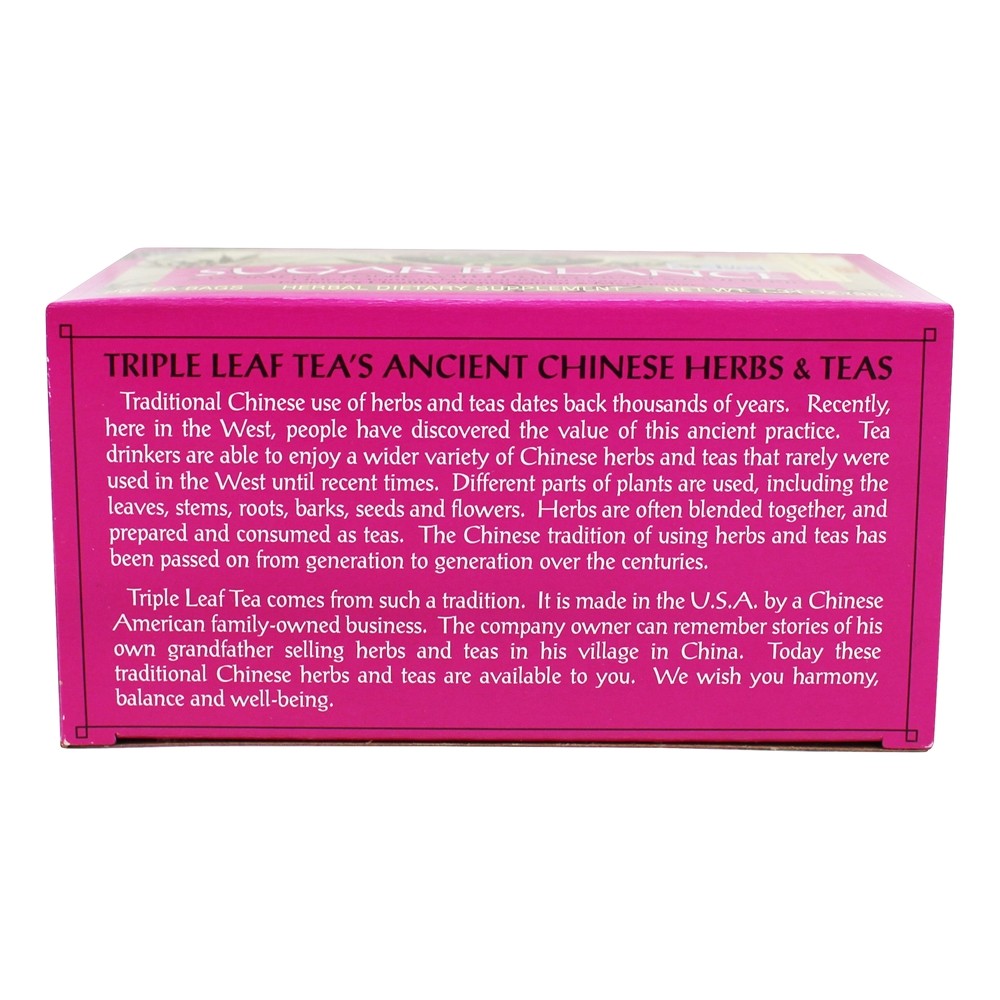 Açúcar Balance e chá de ervas tónico para mulheres - 20 Saquinhos de Chá Triple Leaf Tea - Imagem 4