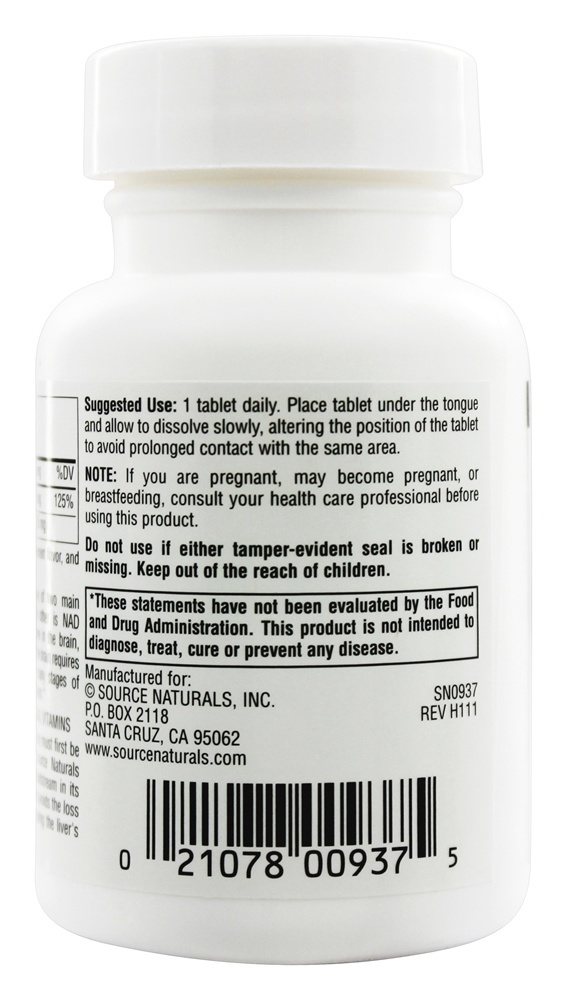 Coenzimado B3 - 60 Tablets Source Naturals - Imagem 3