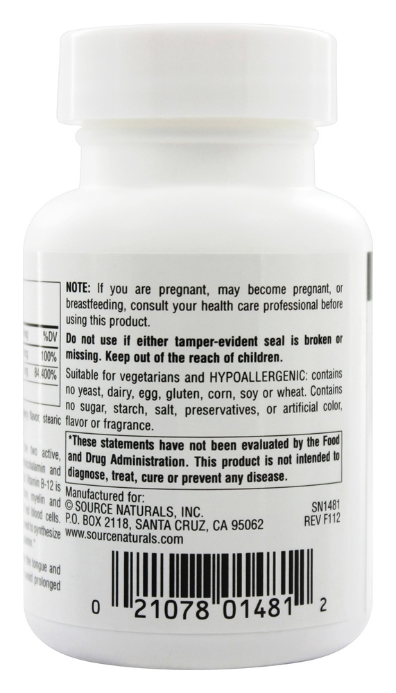 Complexo Avançado B12 - 60 Tablets Source Naturals - Imagem 3