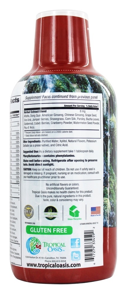 Vitamina / Mineral Múltiplo Líquido - 16 fl. oz. Tropical Oasis - Imagem 3