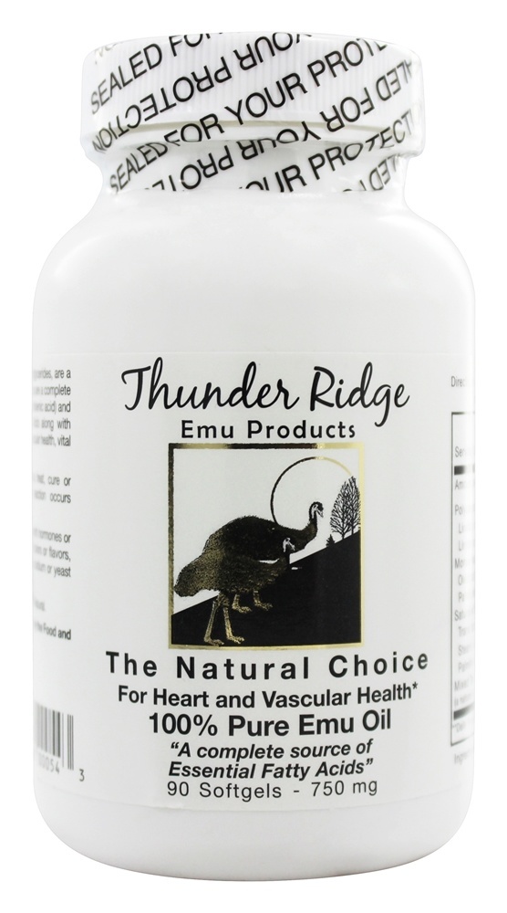 100 % Pure Tampões de Gel de Óleo EMU - 90 Softgels Thunder Ridge Emu Products