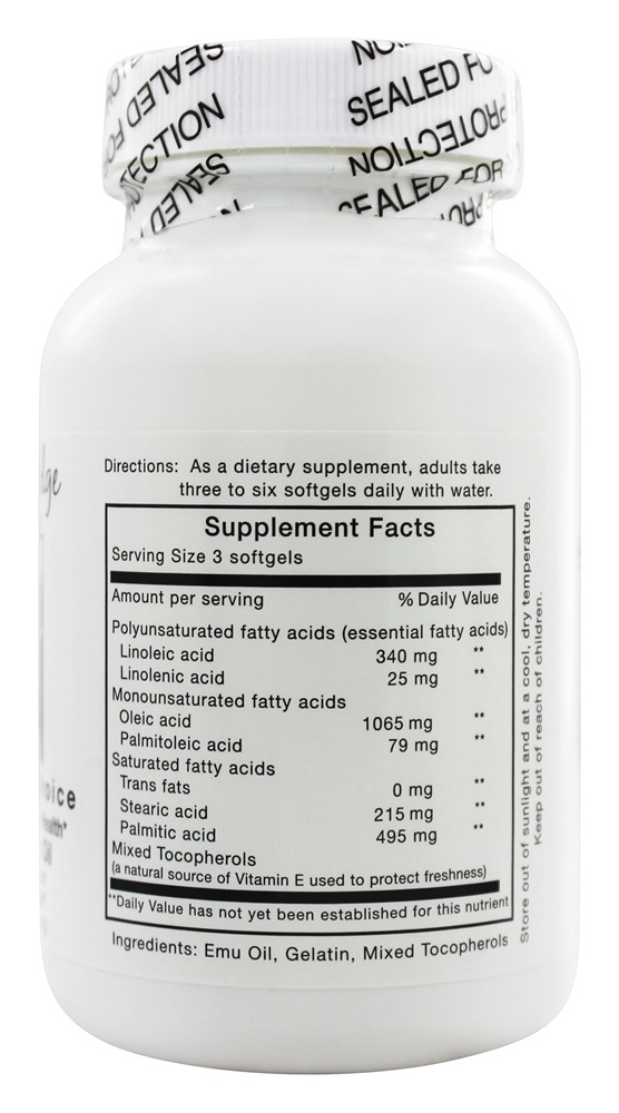 100 % Pure Tampões de Gel de Óleo EMU - 90 Softgels Thunder Ridge Emu Products - Imagem 2