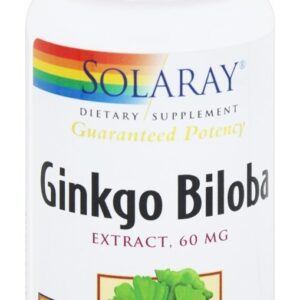 Garantido Potência Ginkgo Biloba Extrair 60 mg. - Cápsulas vegetarianas 120 Solaray