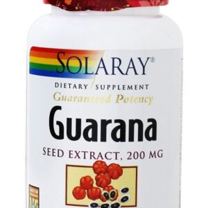 Potência Garantida Extrato de Semente de Guaraná 200 mg. - Cápsulas vegetarianas 60 Solaray