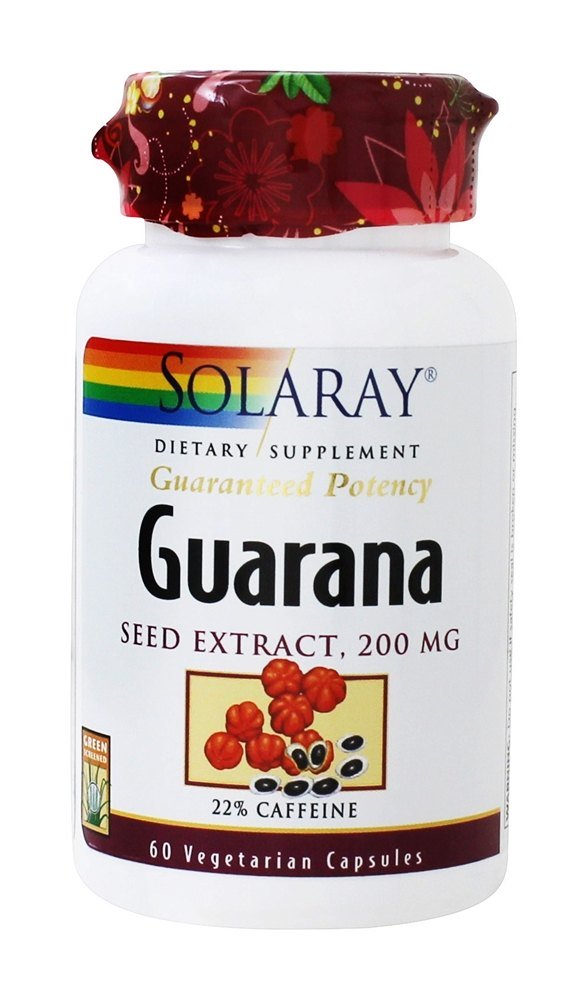 Potência Garantida Extrato de Semente de Guaraná 200 mg. - Cápsulas vegetarianas 60 Solaray