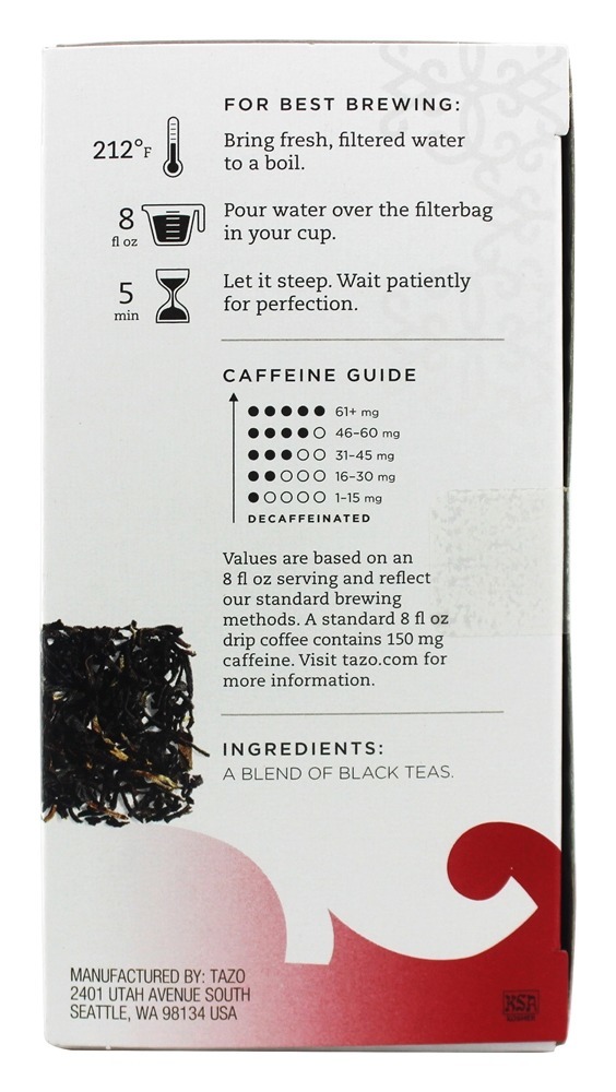 Chá Preto Desperta Café da Manhã Inglês - 20 Saquinhos de Chá Tazo - Imagem 2