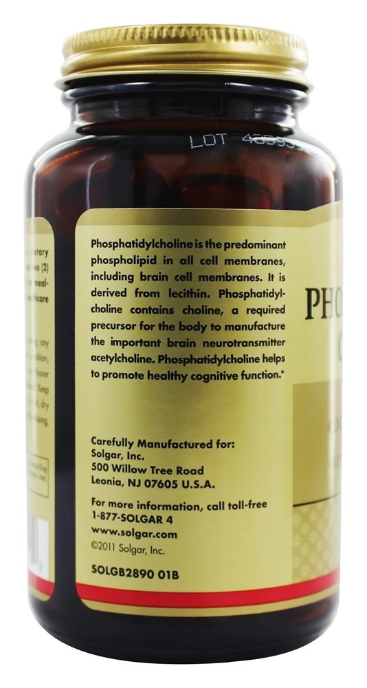 Complexo Fosfatidil Colina - 100 Softgels Solgar - Imagem 4
