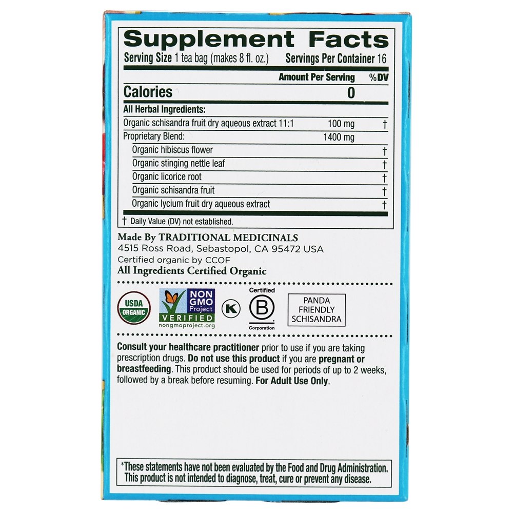 EveryDay Detox chá de ervas Schisandra Berry - 16 Saquinhos de Chá Traditional Medicinals - Imagem 2