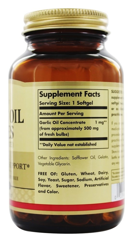 Óleo de alho Perles 1 mg. - 250 Softgels Solgar - Imagem 2