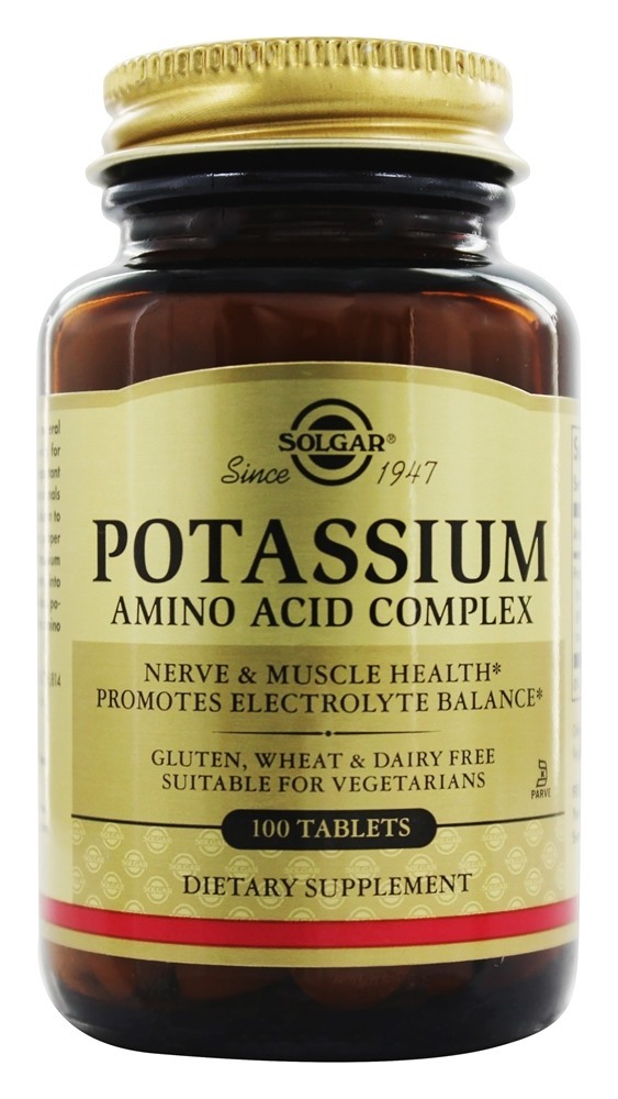 Complexo de Potássio (Complexo de Aminoácidos) - 100 Tablets Solgar