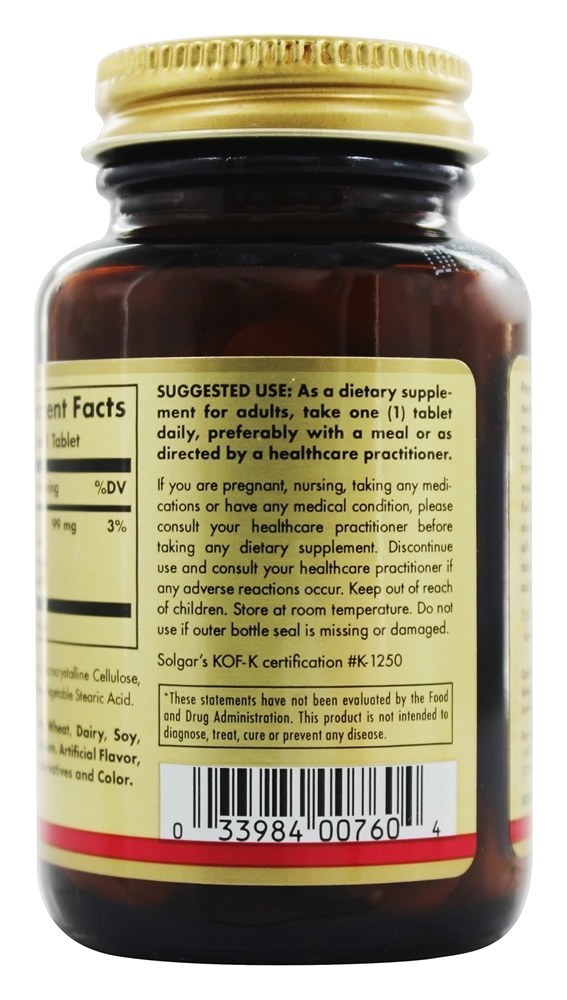 Complexo de Potássio (Complexo de Aminoácidos) - 100 Tablets Solgar - Imagem 3