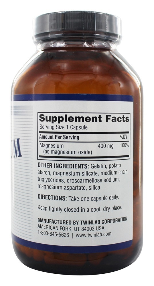 Magnésio Caps Alta Potência 400 mg. - Cápsulas 200 Twinlab - Imagem 2