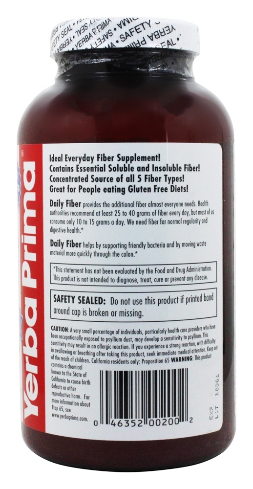 Fórmula diária de fibra sem sabor - 12 oz. Yerba Prima - Imagem 2