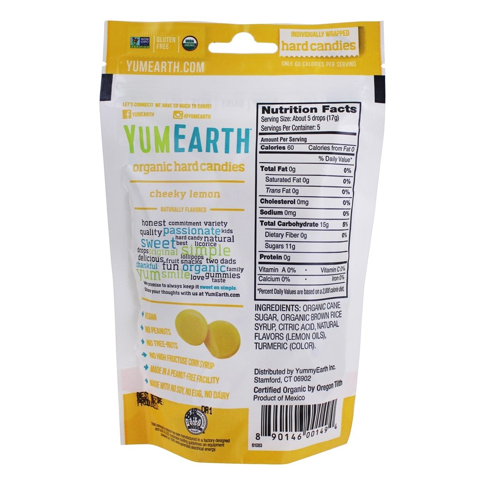 Doces Orgânicos Doces Cheeky Lemon - 3.3 oz. YumEarth - Imagem 2