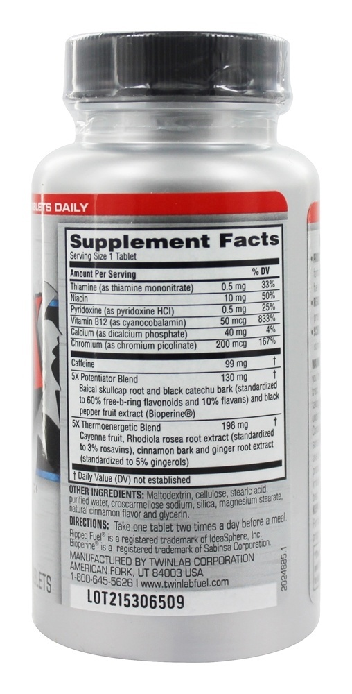Acelerador Metabólico Ripped Fuel 5X - 40 Tablets Twinlab - Imagem 7