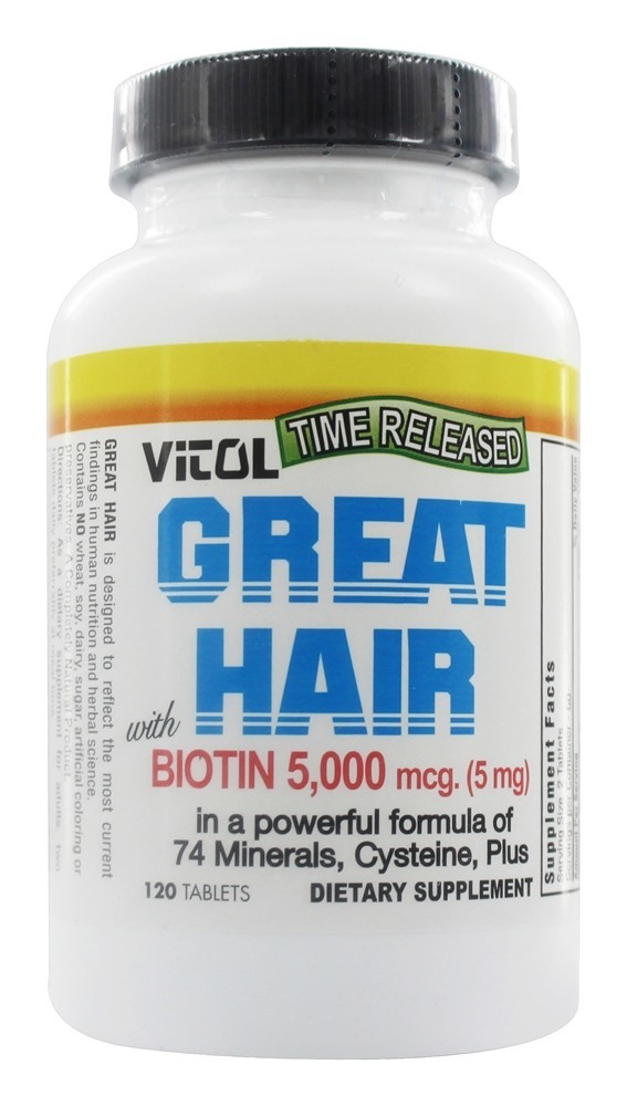 Great Hair Com Biotina - 120 Tablets Vitol