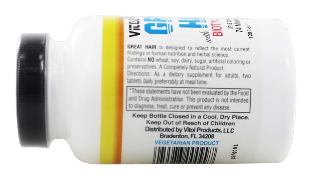 Great Hair Com Biotina - 120 Tablets Vitol - Imagem 4