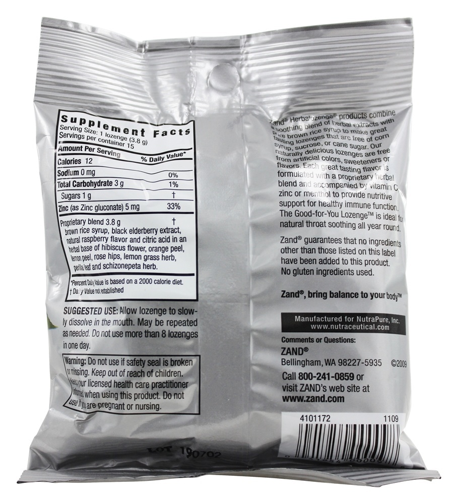 Sabonete de Erva-Sabugueiro Herbalozenge Sabonete de Zinco Preto 5 mg. - 15 Pastilhas Zand - Imagem 2