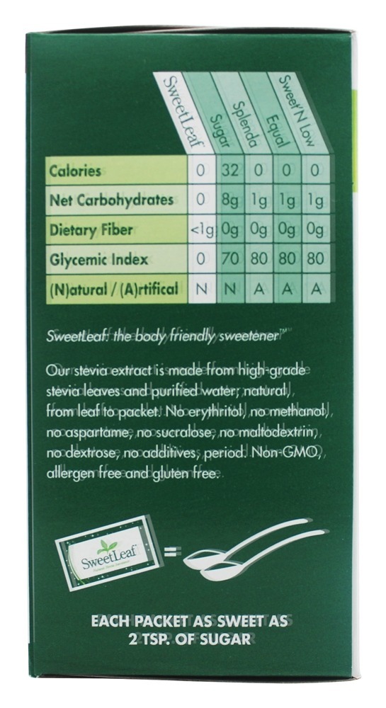 Adoçante de Estévia 100% Natural - Pacotes de 70 x 1g SweetLeaf - Imagem 3