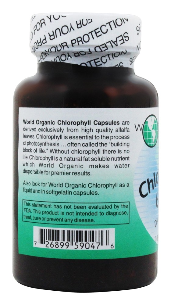 Cápsulas de Clorofila 60 mg. - Cápsulas 100 World Organic - Imagem 3
