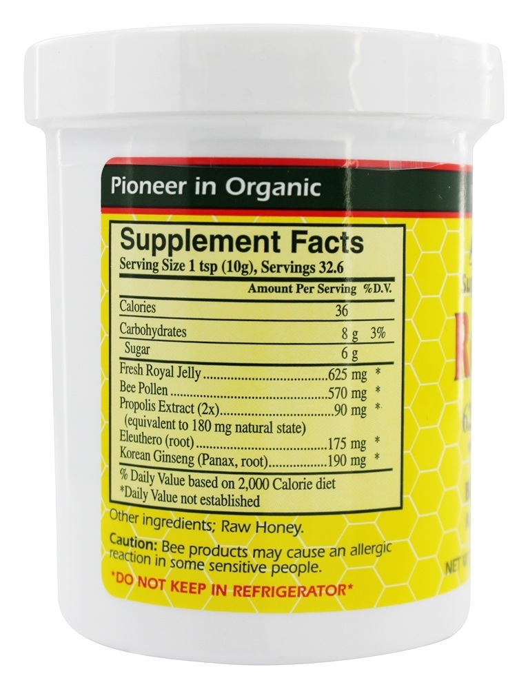 Vivo Abelha Poder Real Geléia Colar 20000 mg. - 11.5 oz. YS Organic Bee Farms - Imagem 2